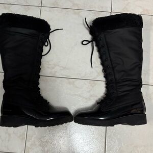 Aldo Black Faux Fur Winter Waterproof Boots Size 7